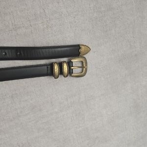 New Aritzia Black Belt with Gold Buckle